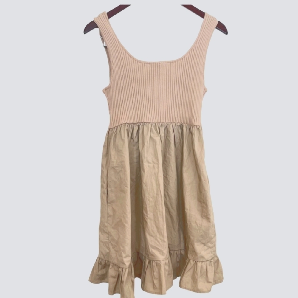 En Saison Pink Mixed Media Scoop Neck Mini Dress Size Medium NWT - Picture 4 of 10